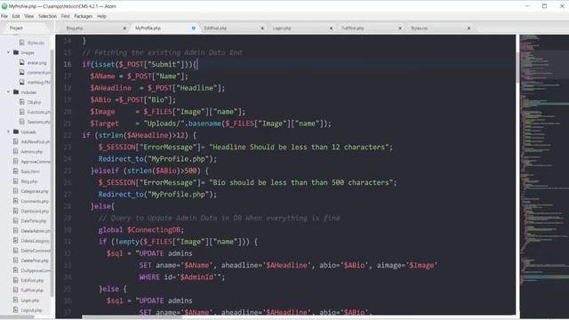 CMS Finishing My Profile Page Using PHP смотреть онлайн