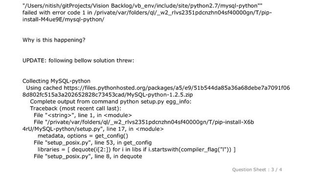 Django : Mac pip install mysql-python unsuccessful смотреть онлайн