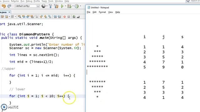 Diamond Pattern in java- Hindi смотреть онлайн