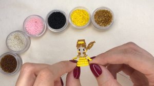 Как сделать принцессу Белль из бисера в технике параллельное плетение? Diy Бисероплетение Фигурки