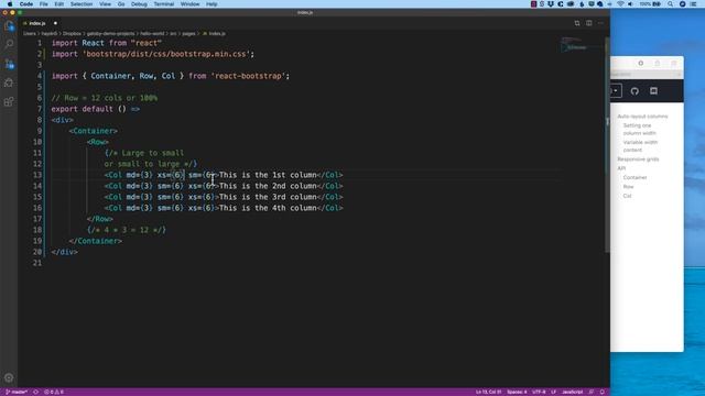 How to use the Grid in React Bootstrap within Gatsby JS смотреть онлайн