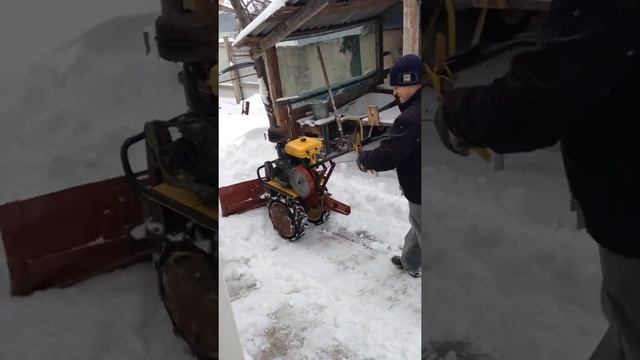мотоблок каскад с отвалом для снега