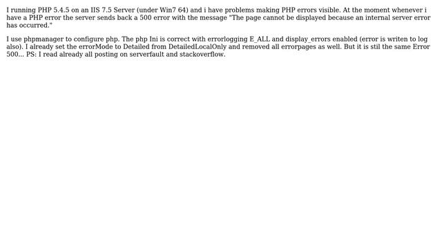 DevOps & SysAdmins: How can I display and log PHP errors on IIS7.5? смотреть онлайн