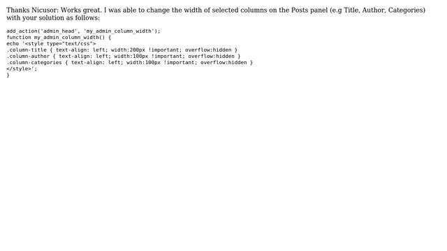 Wordpress: Style custom columns in admin panels (especially to adjust column cell widths) смотреть онлайн