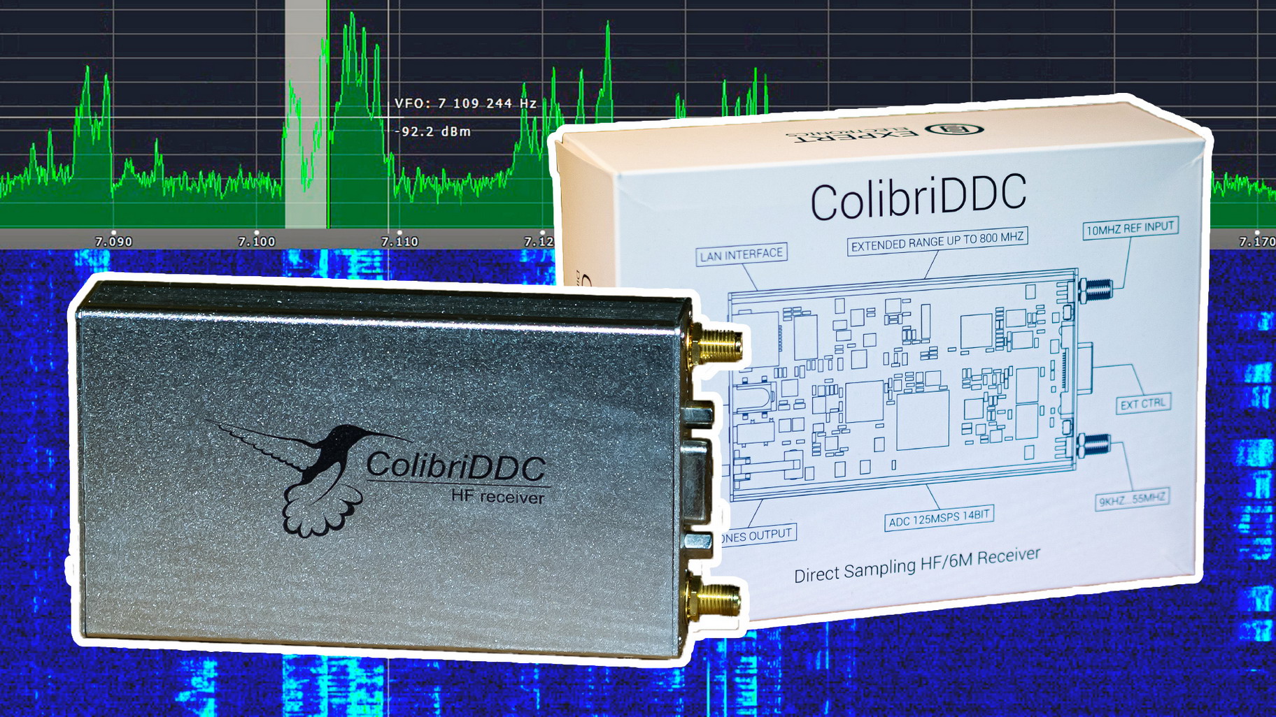 ColibriDDC SDR приёмник с Ethernet. Приём 4х частот одновременно. смотреть онлайн