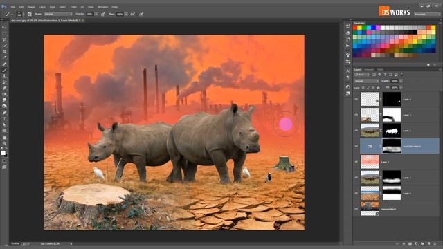 Photoshop manipulation tutorial | earth distroy | deforestation | animals ryhno | #ds_works смотреть онлайн
