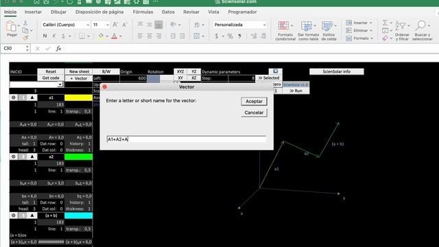 Sciensolar video 2 - Física en Excel. Suma de vectores. смотреть онлайн