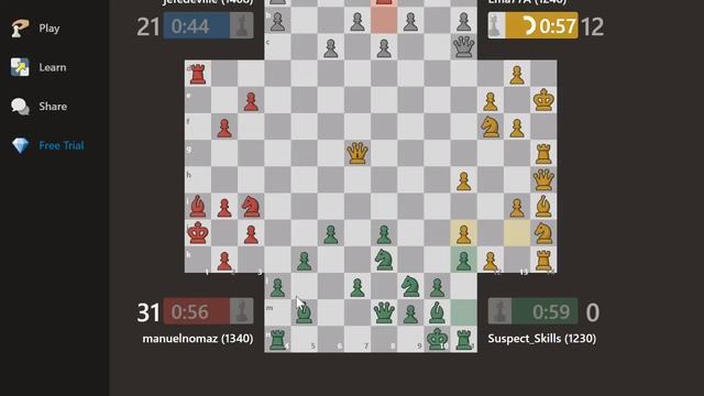 4 Player Chess | Game # 2 - Looking at King Safety First смотреть онлайн