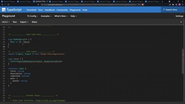 TypeScript: задачи на типы для начинающих. TypeScript Type Challenges #1