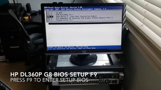 HP proliant dl360p g8 server f9 setup bios menu overview смотреть онлайн