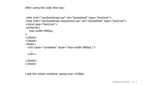 HTML : Bootstrap container max-width doesn't work смотреть онлайн