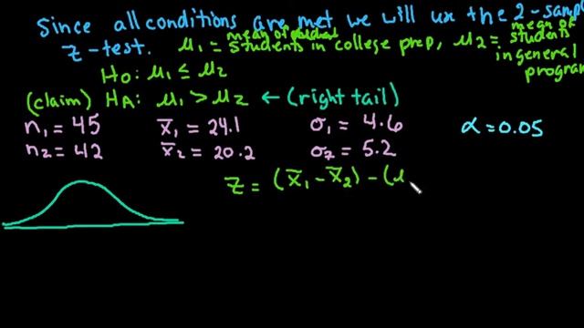 2-Sample Z-Test for the Difference Between Means TI-84 смотреть онлайн