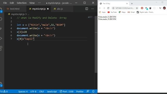 Modify And Delete Array JavaScript Hindi / Urdu | The JS Boy смотреть онлайн
