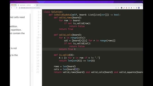 Leetcode 36: Valid Sudoku смотреть онлайн