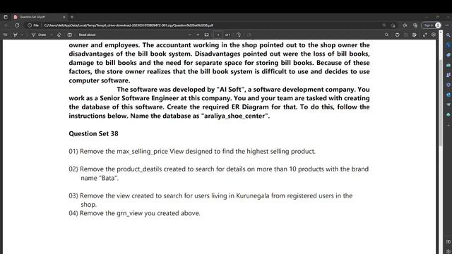 Create a query to remove a pre-created SQL View. смотреть онлайн