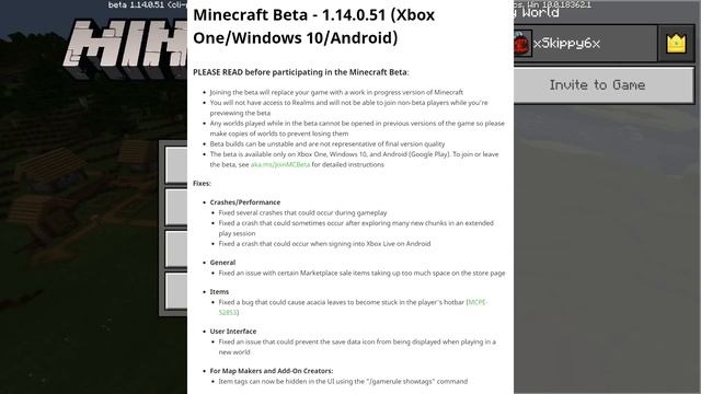 Minecraft Bedrock 1.14.0.51 BETA OUT NOW ! ACACIA & HOTBAR ! [ Change Log ] MCPE / Xbox / Windows 1 смотреть онлайн