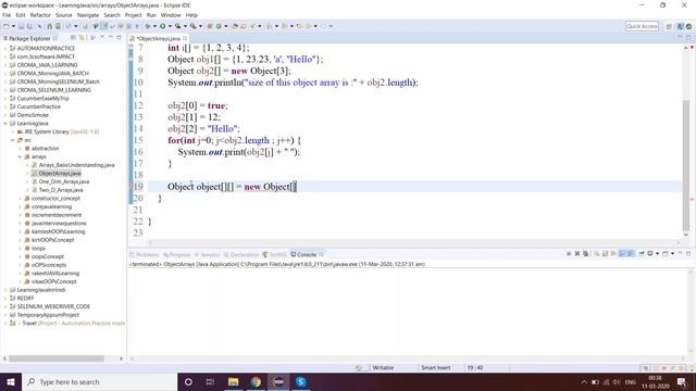 Object Array in Java смотреть онлайн