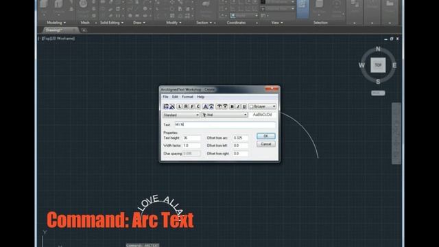 How write any text on arc and extract edges in autocad смотреть онлайн