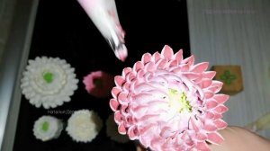 3 Насадки И ЦВЕТЫ Как Живые. ХРИЗАНТЕМЫ Из Белкового Крема. Сhrysanthemums like living from a cream