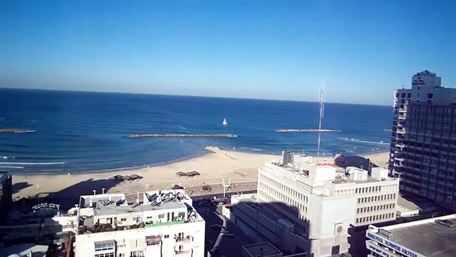 Вид из гостинницы На Средиземное море,Тель-авив смотреть онлайн
