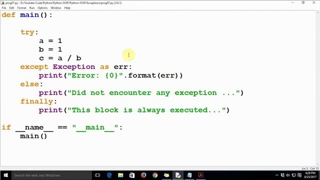 #29 Python Programming - finally clause in Exception Handling смотреть онлайн