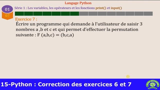 15 - Python [ Darija ] - Corrections des exercices 6 et 7 смотреть онлайн