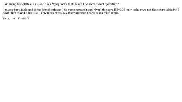 Databases: Does Mysql locks table while insert operation смотреть онлайн