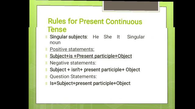 English Language ( Present Continuous Tense) смотреть онлайн