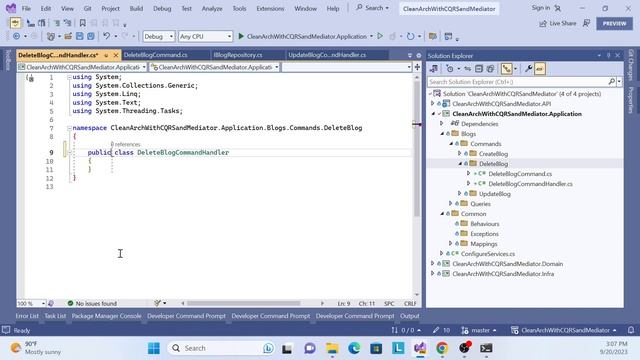 Clean Architecture | CQRS | Mediator | command handler for Delete смотреть онлайн