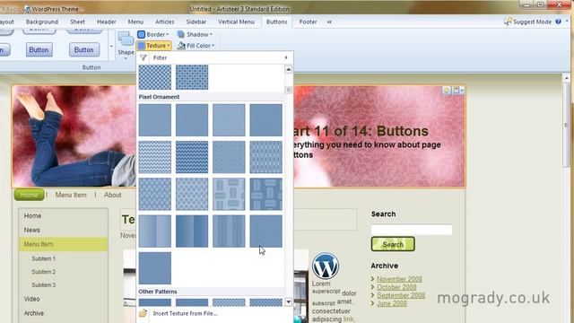 Artisteer Tutorial WordPress 11/14 Buttons смотреть онлайн