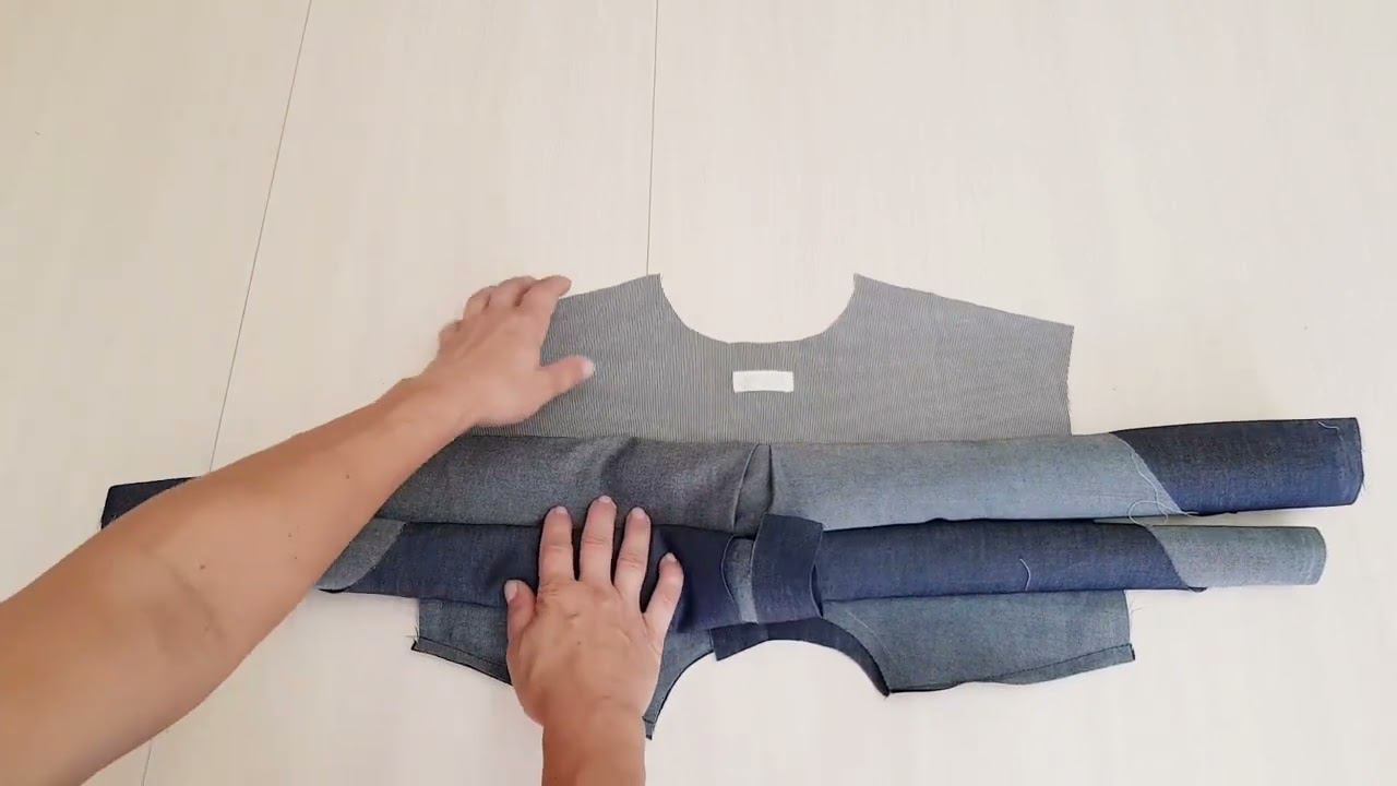 Обработка двойной кокетки на рубашке. смотреть онлайн