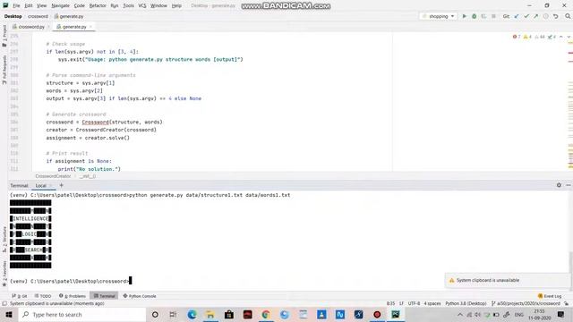 CROSSWORD CSS50 AI WITH PYTHON PROJECT 3 смотреть онлайн
