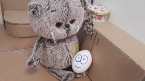 Басик ухаживает за яйцом по имени Артём