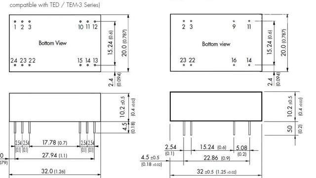DCDC преобразователи серии TEL3 компании TRACO