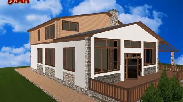 Проект загородного дома, дача, база отдыха - LS023 смотреть онлайн