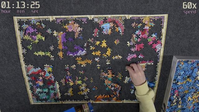 Disney Art Nouveau Princesses - 1000 pieces Ravensburger jigsaw puzzle timelapse смотреть онлайн