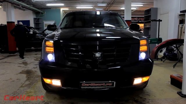 Cadillac Escalade, замена линз на Hella 2 Classic смотреть онлайн