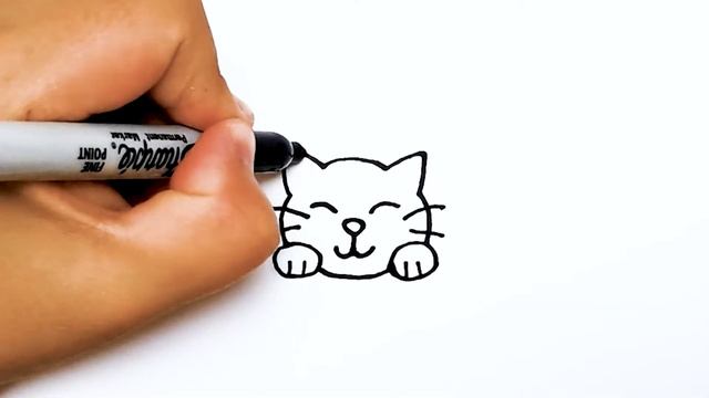 Как нарисовать кота . Рисуем и раскрашиваем смотреть онлайн