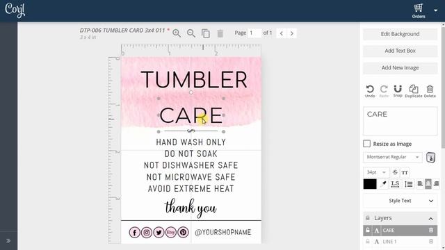 How to Edit a Care Card Template At Corjl - Small Business Digital Template For Crafters смотреть онлайн