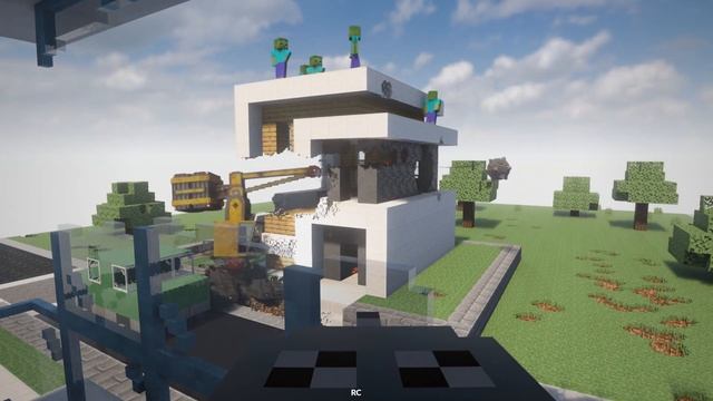 Wrecking Ball Crane Car in Realistic MINECRAFT Modern City in TEARDOWN смотреть онлайн