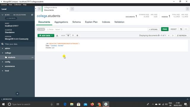 MongoDB Tutorial #9 - CRUD Operations In MongoDB Compass GUI in Hindi смотреть онлайн