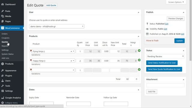 Cart to Quote for Woocommerce demonstration смотреть онлайн