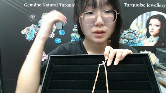 20240801-02 Natural Turquoise Spiny Oster Burma Jadeite 16inch 14gram Spiritual And Healing