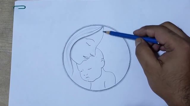 Pencil drawing of mother and her Angel Baby | Mother drawing step by step смотреть онлайн