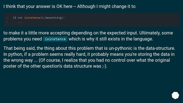 isinstance(x, list) when iterating a list containing strings and lists смотреть онлайн