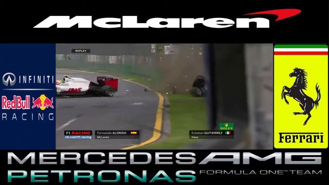 F1 2016 Fernando Alonso HUGE CRASH and FLY RED FLAG Australian GP RACE смотреть онлайн