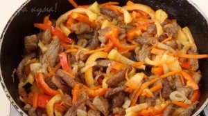 Макароны с мясом и овощами прямо на сковороде! Не знала, что так мало кто готовит.