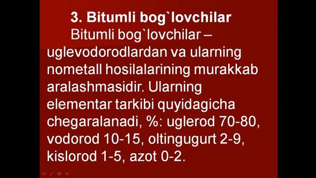 9 мавзу Органик боғловчи моддалар