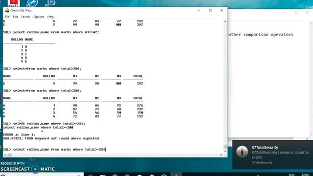 Where condition and other comparison operators in oracle смотреть онлайн