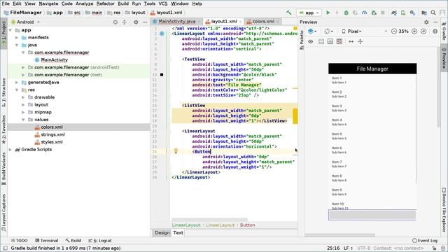 1 Android Studio File Manager App Setup and UI initialization смотреть онлайн